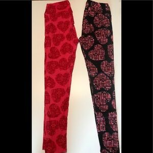Lularoe LLR Valentine Leggings hearts OS one size